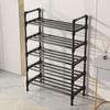 Multi-Tier Metal Shoe Rack Stackable Organizer Freestanding Black Space Saving Storage for Closet Bedroom Indoor Outdoor Use