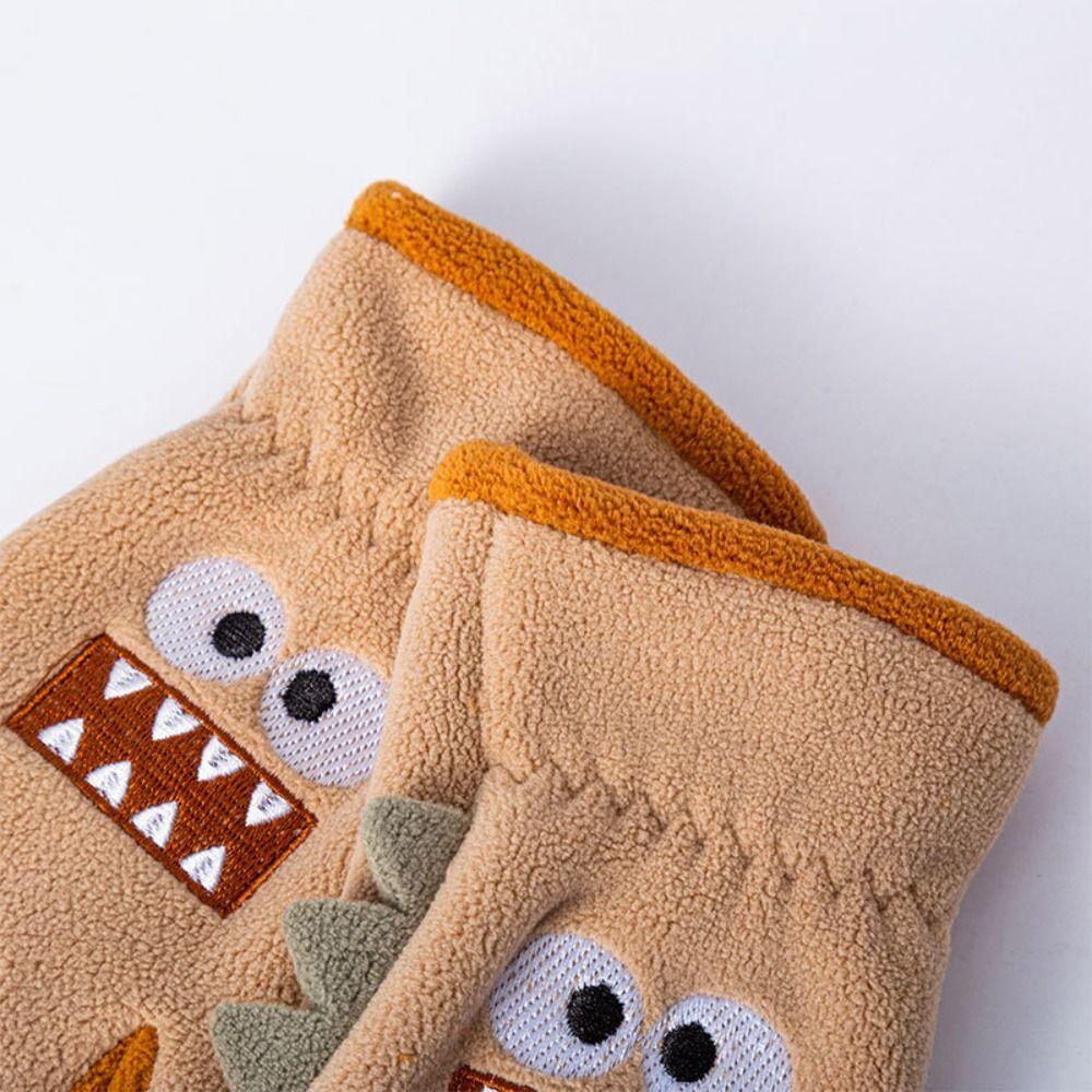 Windproof Student Wrist Gloves Polar Fleece Children Cycling Gloves Kids Mittens Autumn Winter
