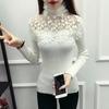 Autumn Winter New Korean Style Sweater Women's Lace Stitching Hollow Slim Long-sleeved Knitted Bottoming Shirt