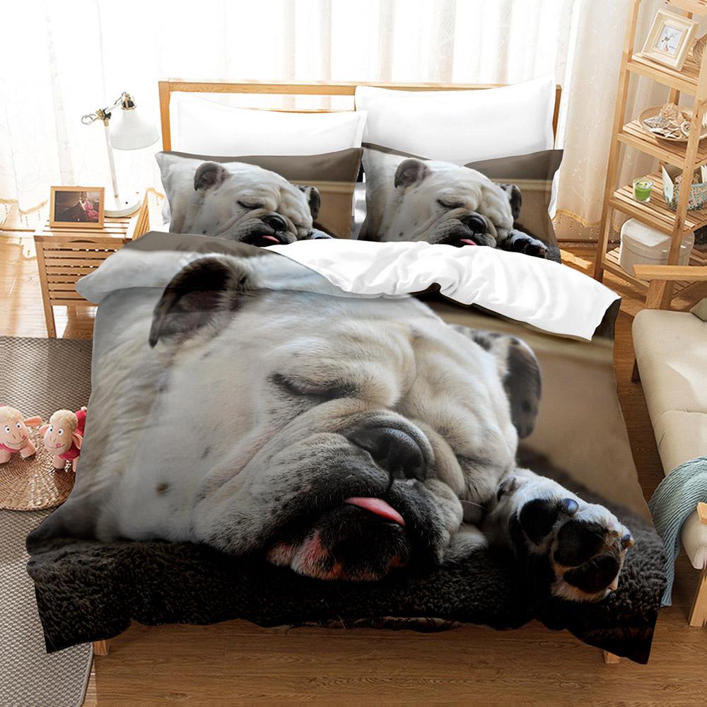 3D The Bulldog Bedding Sets Duvet Cover Set With Pillowcase Twin Full Queen King Bedclothes Bed Linen
