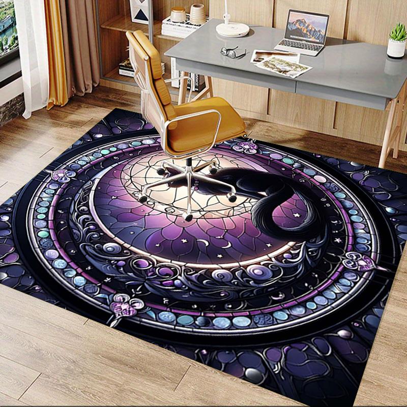 1PC Stained Glass Cat Extra Large Non Slip Floor carpet, Office, family, Studio   Large Area Rug Indoor Rugs, Bold Statement Piece