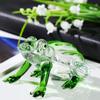 Crystal Home Decoration Ornaments Green Frog Ornament Pretty Glass Ornament Home