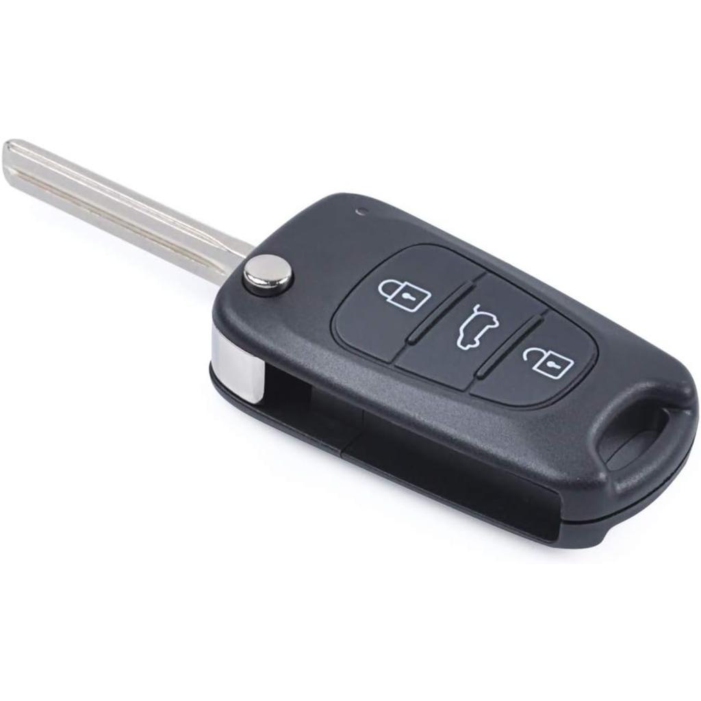 3 Button Flip Key Shell for Hyundai i10 i20 i30 ix20 ix35 Elantra Veloster Tucson and Kia Rio Ceed Picanto Sportage Sorento No Electronics