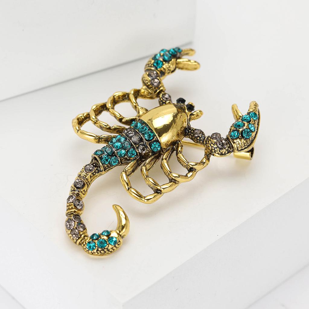 Модная креативная брошь в виде скорпиона из сплава со стразами, персонализированная мужская и женская рубашка, корсаж, ювелирное украшение