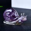 Фигурка улитки из искусственного кристалла, красочная статуэтка улитки из натурального камня, мини-украшение в виде исцеляющей улитки, вырезанное вручную, украшение для домашнего офиса, рабочего стола