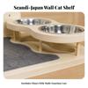 Wall-Mounted Cat Shelf with Feeder Easy Installation for Cats