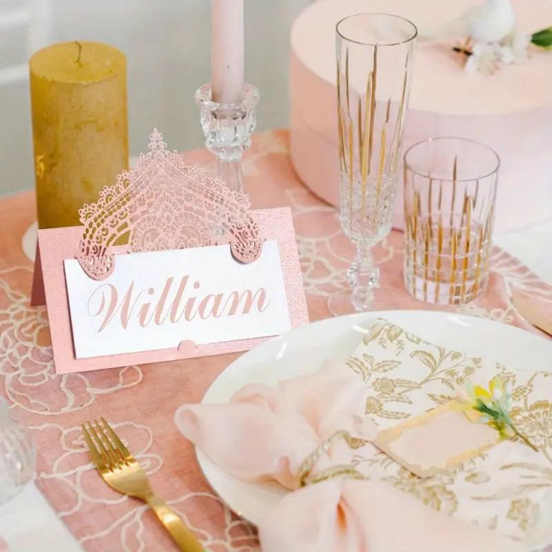 10 шт. Карточка для стола, свадебная стереоскопическая декоративная, многоцветная, сделай сам, карточка для сиденья, день рождения, ажурный узор, аксессуары для вечеринки