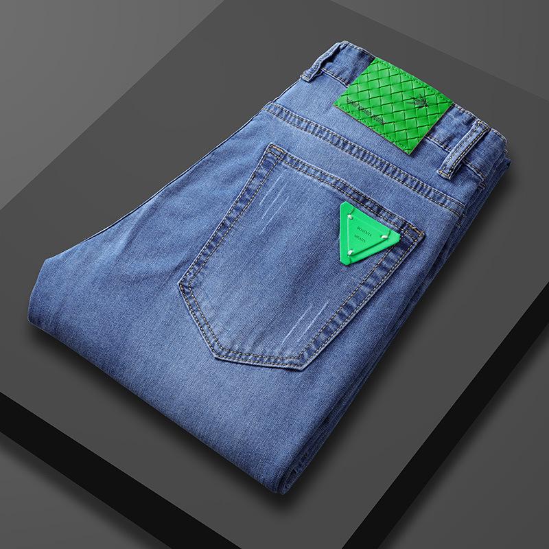 Мужские узкие прямые джинсы Light Luxury Green Label - повседневные, на все времена, в корейском стиле