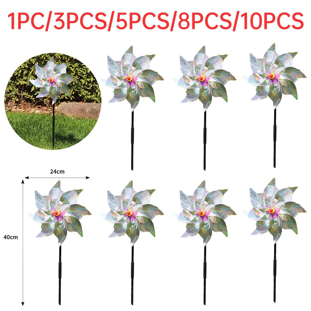1-10PCS Bird Repeller Reflective Windmill Bird Repellent Anti Birds Windmill Spinner Child Windmill Garden Orchard Protection