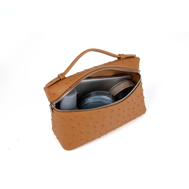 2025 Новая сумка для ланча из кожи первого слоя LP19, модный узор под страуса, модная универсальная сумка через плечо на одно плечо, косметичка