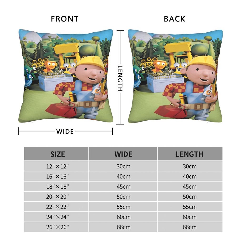Cartoon B-Bob B-Builder Pillow Case Kawaii Pillow Cover Comfy Pillowcases For Living Room Bed Chair