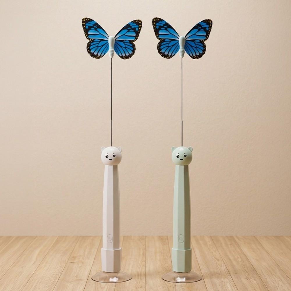 Electric Rotating Butterfly Cat Teaser ABS Cat Teaser Wand Electric Butterfly Cat Toy Pet Gifts