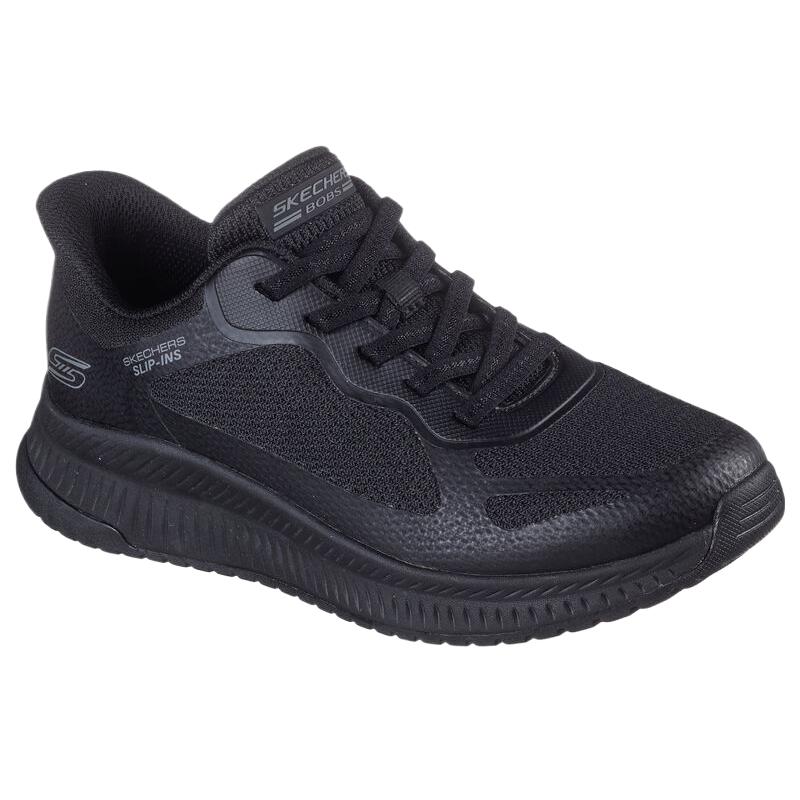 Skechers Bobs Squad 4 Сетчатые Синтетическая Кожа Скобочный Вид Удобные Модные Простые Низкие Тренировочные Кроссовки Женские Кроссовки Черный 117624-BBK