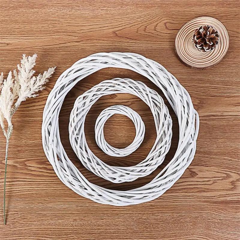 15-30 см белое ротанговое венок кольцо своими руками рождественский венок декор искусственный цветок гирлянда рождественские подарки для вечеринки свадьба украшение дома