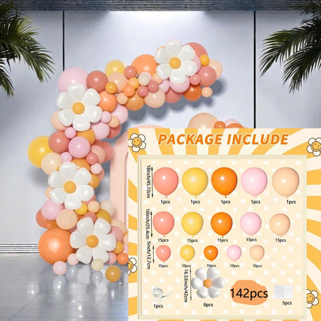 142pcs Daisy-Themed Wreath Arch Set Perfect for Easter Spring-Themed Parties Valentine's Day Wedding Engagement Birthday Party