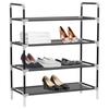 VidaXL Shoe Rack with 4 Shelves Metal and Non-woven Fabric Black