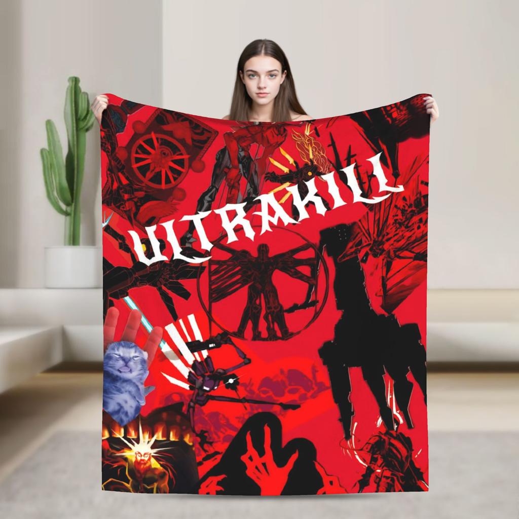 Плед Ultrakill Gabriel Мягкий Теплый Пушистый Плюшевый Плед-Покрывало Для Дивана Кресла Декоративное Фланелевое Покрывало на Кровать