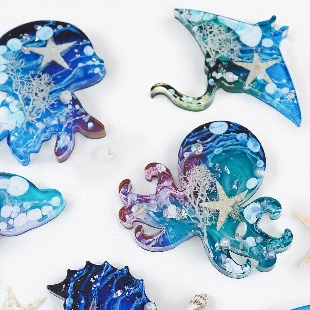 Силиконовые формы на тему морских животных Kell, морские животные, рыбы, осьминоги, форма для эпоксидной смолы «сделай сам»
