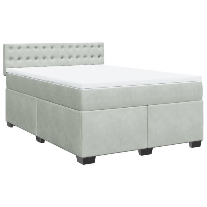 Maison Exclusive - Sommier à lattes de lit et matelas Gris clair 140x200cm Velours