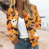 Женская верхняя одежда с длинным рукавом и принтом, повседневные топы на молнии, кардиган, рубашка, тонкая куртка для женщин