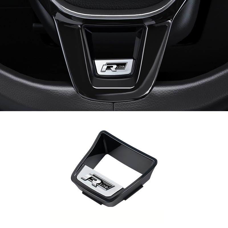 2026 New For VOLKSWAGEN VW Senior R Rline Logo Car Steering Wheel Trim ABS Plating Stickers Accessories For Volkswagen GTI Polo