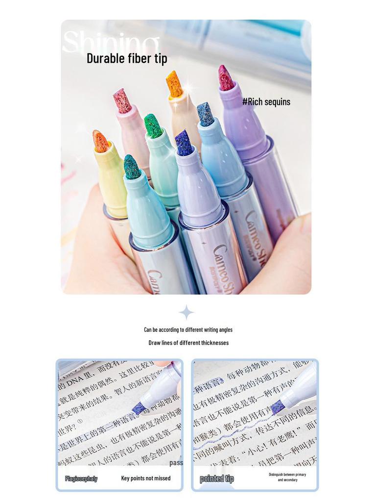 Ручка-хайлайтер RosyPosy Bling Heart Fluorescent для ведения дневника