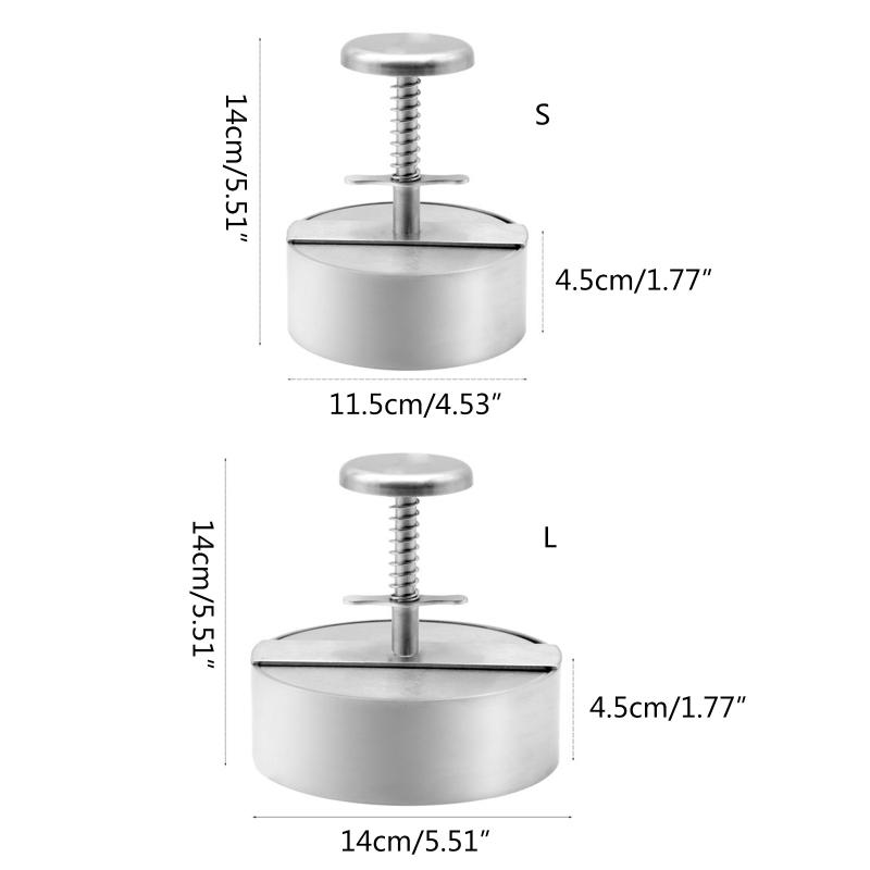 Измельчитель для гамбургеров из нержавеющей стали, сверхмощный круглый гриль с беконом, пресс для гамбургеров, идеально подходящий для приготовления стейков на гриле, панини