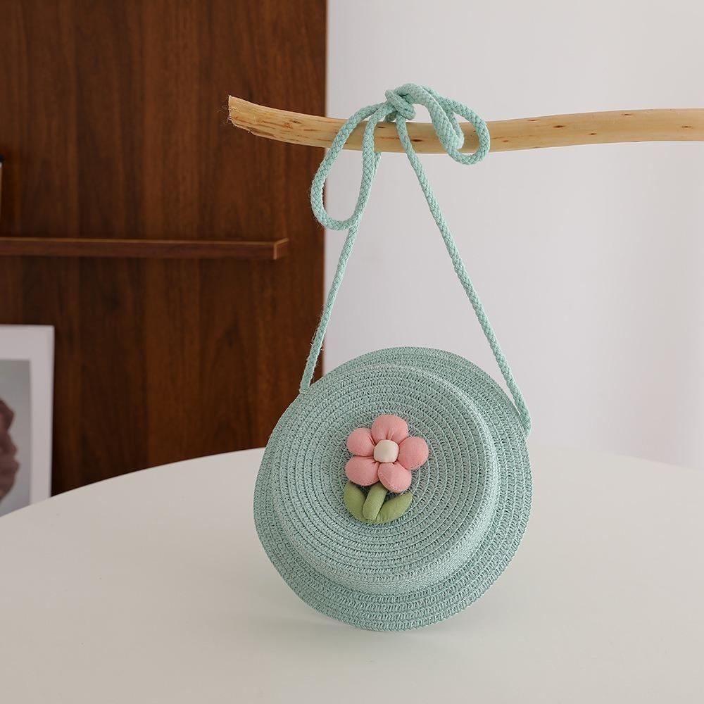 Handmade Woven Crossbody Bag Solid Color Storage Basket New Messenger Bag  Children