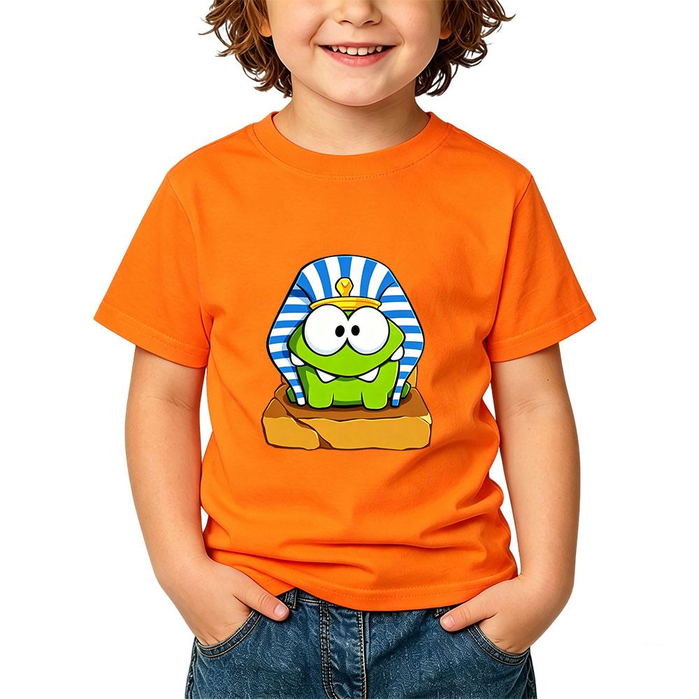Children's T-Shirt Cotton The Rope Om Nom Frog Cartoon Print Kids Tees Cute Boys Girls Tops O-Neck Short Sleeve Summer Toddler