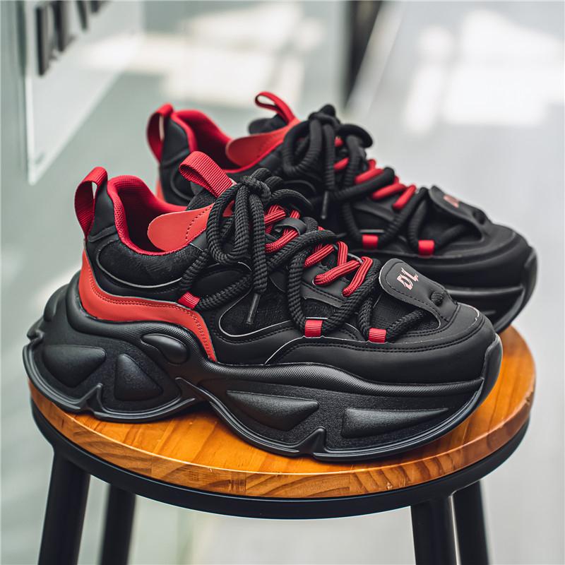 Модная повседневная обувь из микрофибры с верхом, увеличивающая рост, на плоской платформе, массивные кроссовки, мужская дизайнерская обувь в стиле гранж для спорта