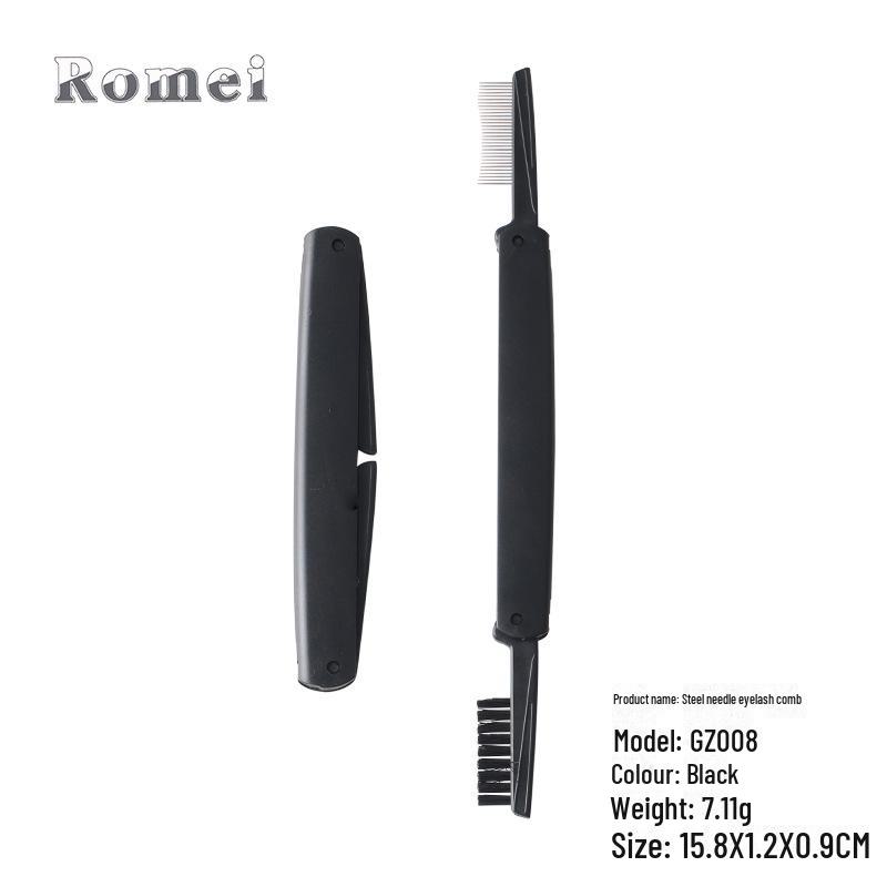 Расческа для бровей и ресниц 8 в 1 из нержавеющей стали с переносной пластиковой ручкой