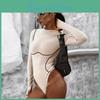 Sleeve Long Patchwork Line Striped Bodycon Sexy Playsuit Autumn Winter Women Streetwear Outfits Female Body