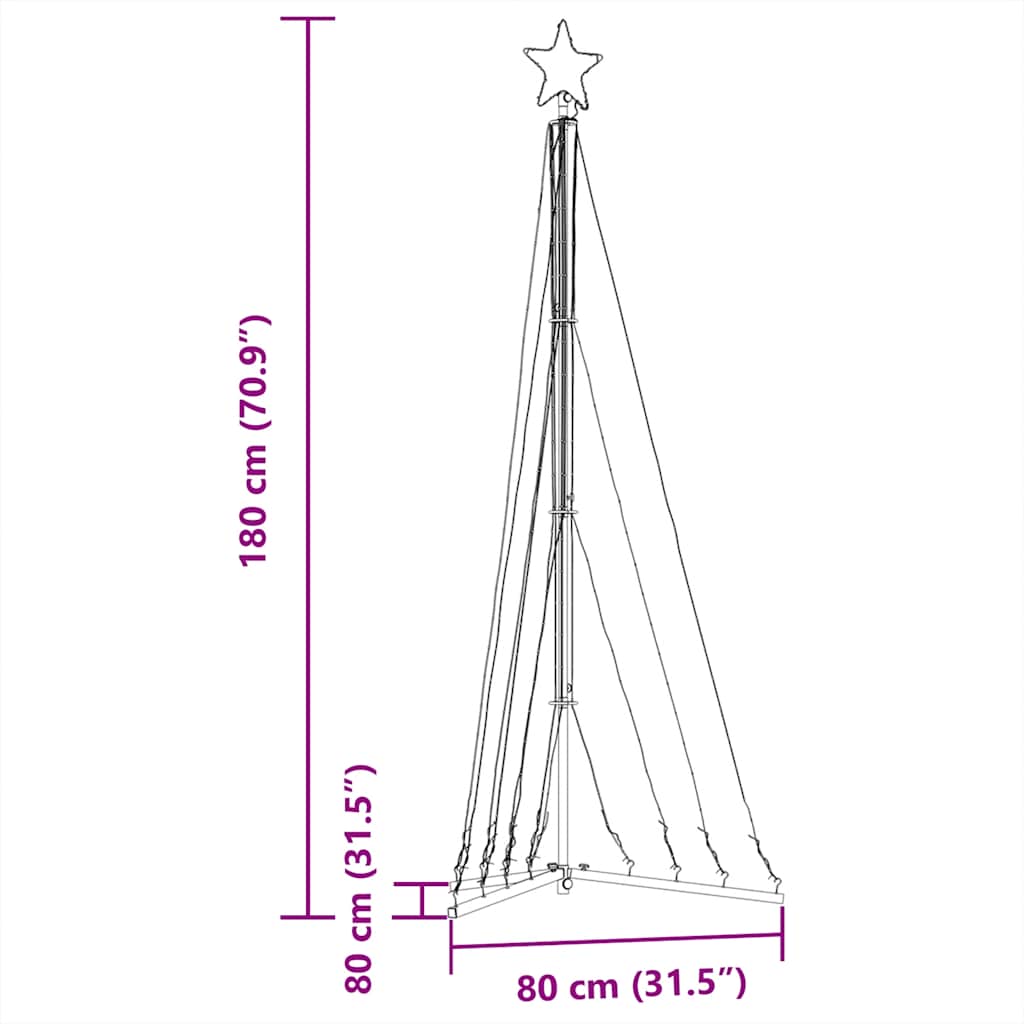 LED Christmas Tree 339 Cold White LEDs 187 cm