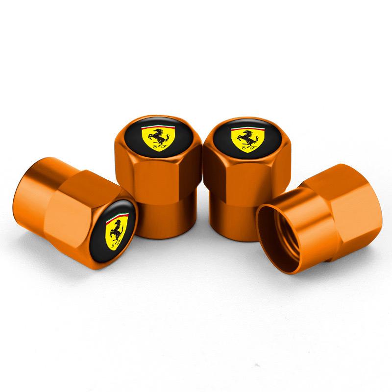 4Pcs Car Wheel Tire Valve Caps Stem Cover for Ferrari F430 Stradale Roma 488 Spider SF90 Portofino F8 Superfast Auto Accessories ZX1