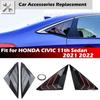 Подходит для Honda Civic 11th Sedan 2022 5-дверная задняя боковая четверть оконная решетка, накладка, вентиляционное отверстие, спойлер, панель автомобиля