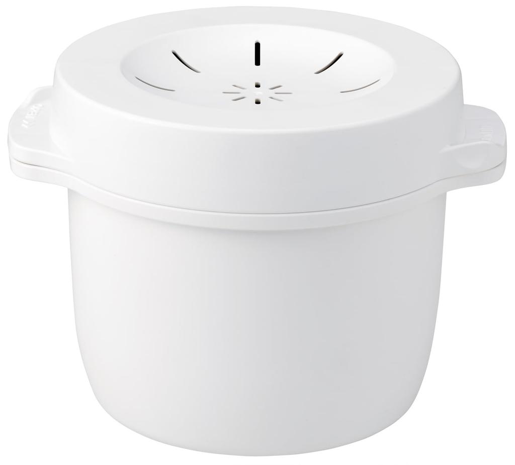 Skater Rice Steam Recipe Made in Maker, 1-cup capacity, Microwave-safe, Revolution, included, Japan, White, MWMR1N-A