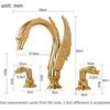 Luxury Golden Swan Basin Faucets Dual Handles Hot Cold Water Mixer Tap