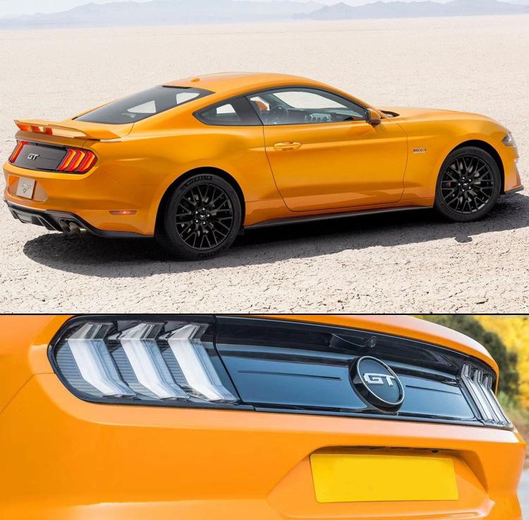 18-20 Ford Mustang Modified Quad Exhaust Rear Lip Small Body Kit Carbon Fiber Spoiler