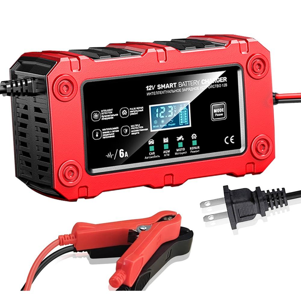 12V 6A Smart Battery Charger ABS Battery Maintainer New Car Battery Charger Battery Maintenance