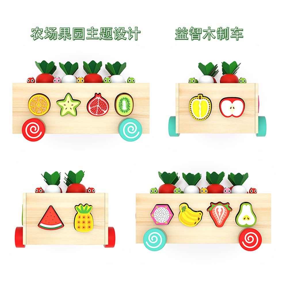 Mokugansha Монтессори образовательная деревянная форма фруктов фермерский редис магнитная ловля насекомых ранний кончик пальца рождественская игрушка для детского сада, соответствие формы