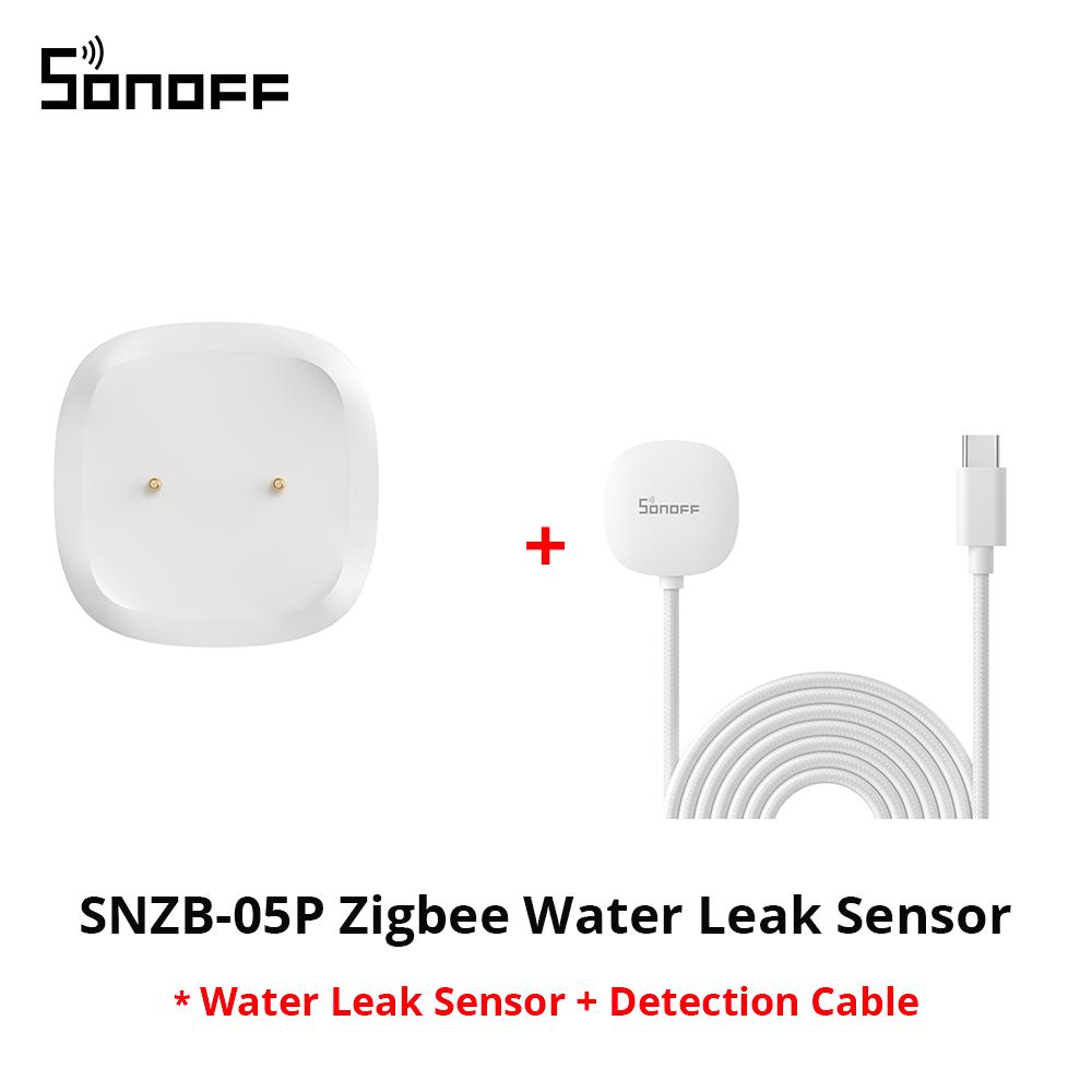 SONOFF SNZB-05P Zigbee 3.0 Датчик протечки воды Обнаружение утечек и капель Оповещения в реальном времени Поддержка Home Assistant Google Alexa