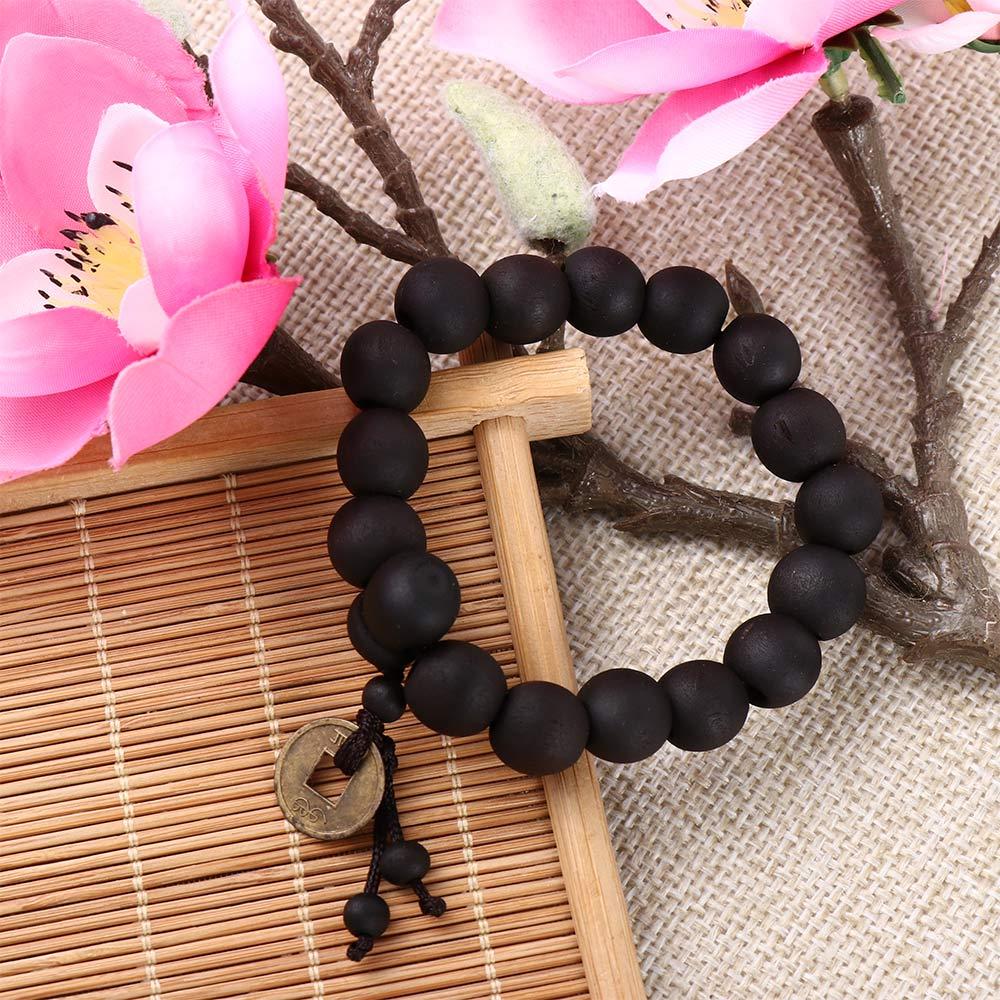 Women Charm Wrist Bracelet Buddha Beads Wood
