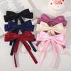2pcs Elegant Bow Long Ribbon Hair Clips for Women Girls Sweet Large Bowknot Satin Hairpins Ponytail Headwear Hair Accessories