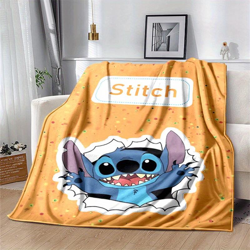 1pc Cute Stitch Print Blanket, Cute Cartoon Design, Living Room Home Decoration Sofa Travel Soft and Cozy