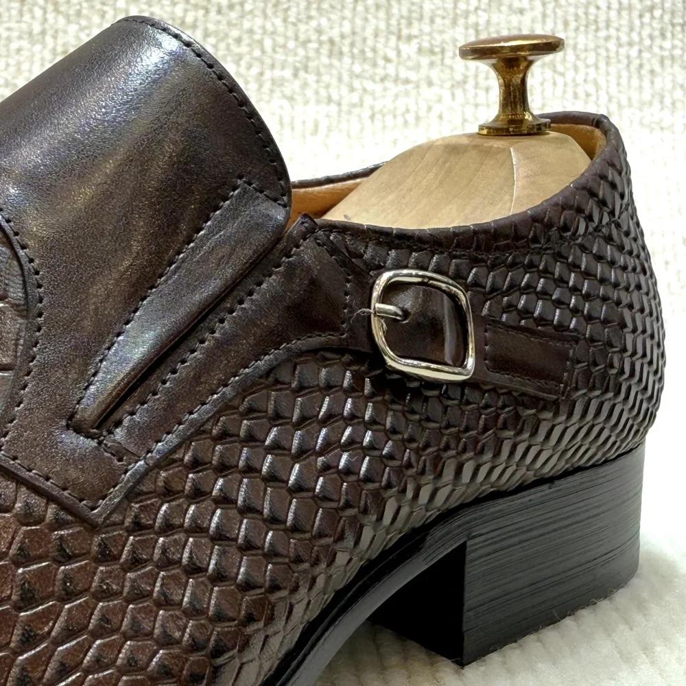 Модные мужские роскошные оксфорды из итальянской кожи, клетчатый принт, на шнуровке, формальные, черные/коричневые, для офиса, свадьбы, модные, новинка