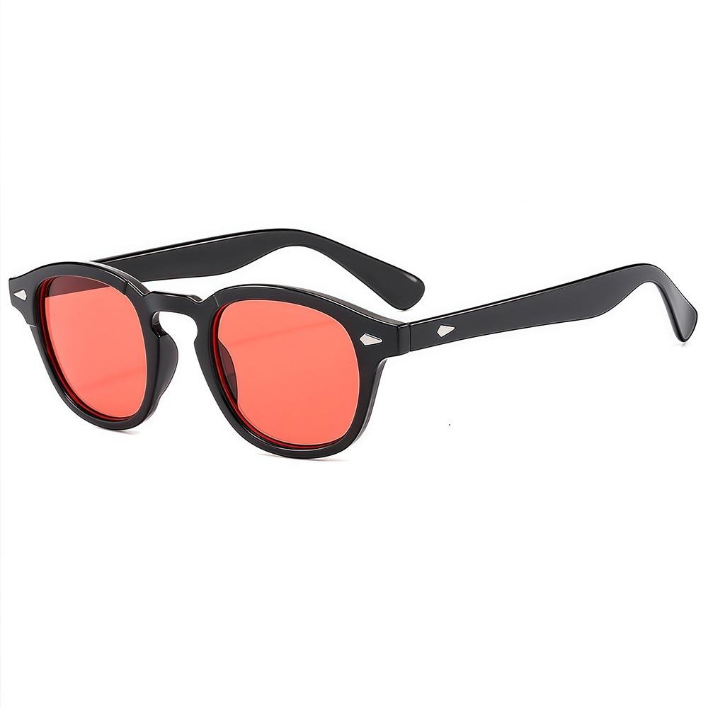 New European and American retro fashion round small frame sunglasses ins personalized classic rice nails casual sunscreen sunglasses tide