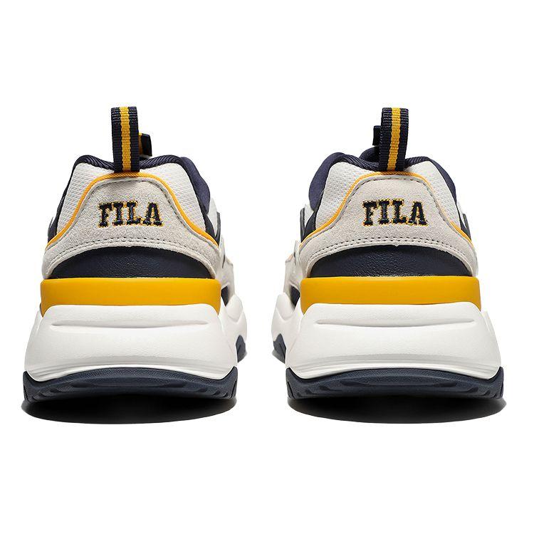 Fila Rayflide Fabric Synthetic Leather Fashion Versatile Low-Top Casual Shoes Unisex Sneaker Blue Yellow 1RM02053E_444