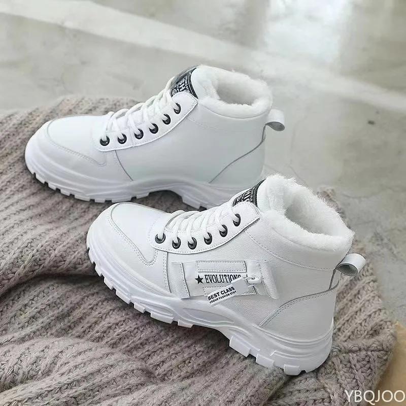 Новые женские зимние хлопковые туфли Повседневные высокие зимние ботинки Женские теплые кроссовки на платформе Ботильоны Большие размеры Zapatillas Mujer