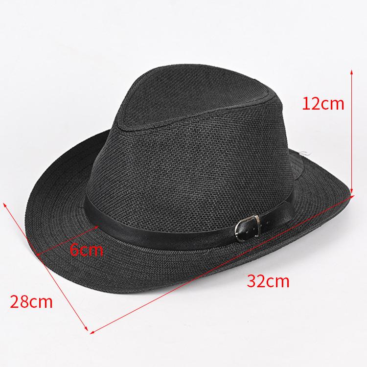 Summer New Western Cowboy Hat Men's Beach Play Top Hat Straw Hat Breathable Cool Hat Sun Hat