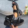 Модные женские сандалии Новинка летнего тренда Платформа Клиновидный каблук Пляжные женские сандалии Повседневные Увеличивающие рост На танкетке Высокий каблук Спортивная обувь Женская